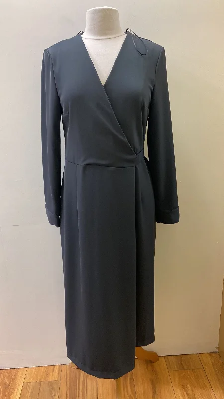 W19214- Peruzzi Slate Grey Wrap Dress Discounted unclassified dresses