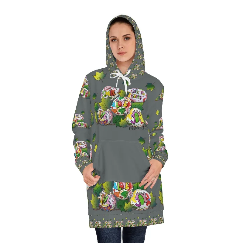 Women's Hoodie Dress (AOP) PEBBLES 'N LEAVES Preppy unclassified dresses