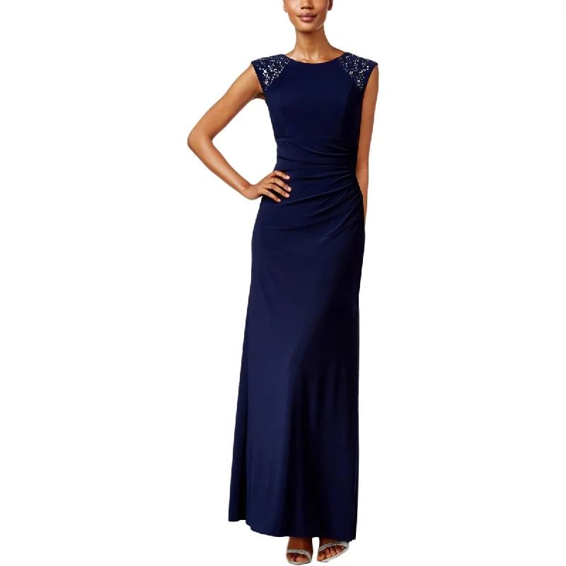 Xscape Womens Embellished Full-Length Evening Dress Ruched unclassified dresses