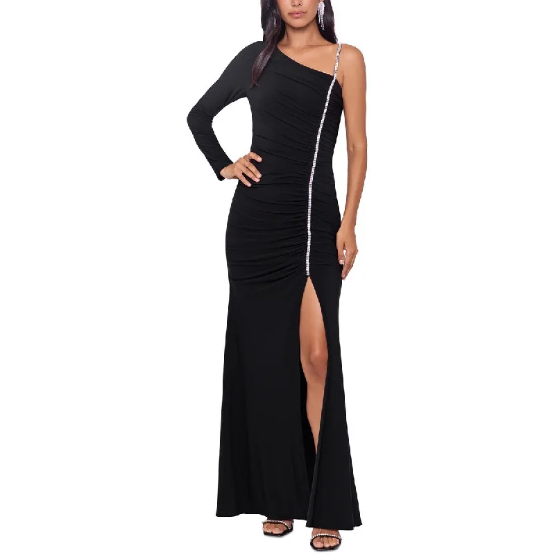 Xscape Womens Matte Jersey One-Shoulder Evening Dress Tiered unclassified dresses