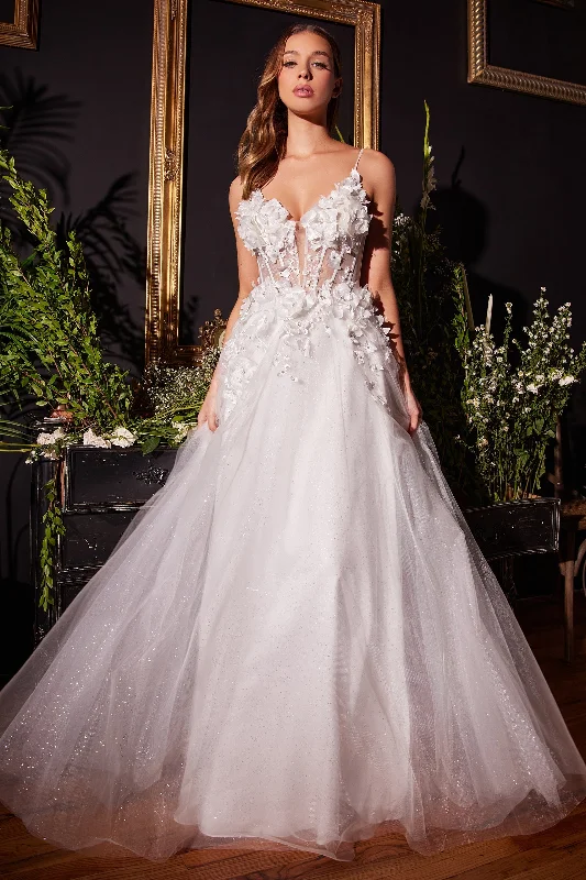 Enchanting Cinderella Divine CM318 Gown: Shimmering Lace and Flowing Elegance Lace Wedding Dress