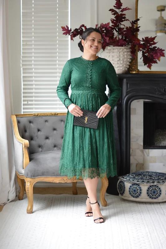 Sydney Emerald Green Lace Dress Lace Maxi Dress