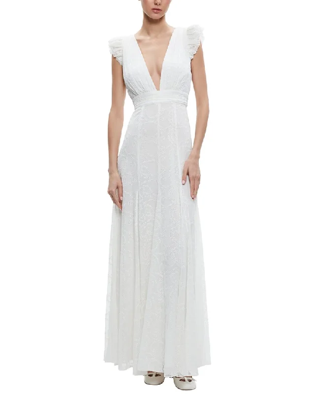 alice + olivia Vanna Maxi Dress Front Pocket Maxi