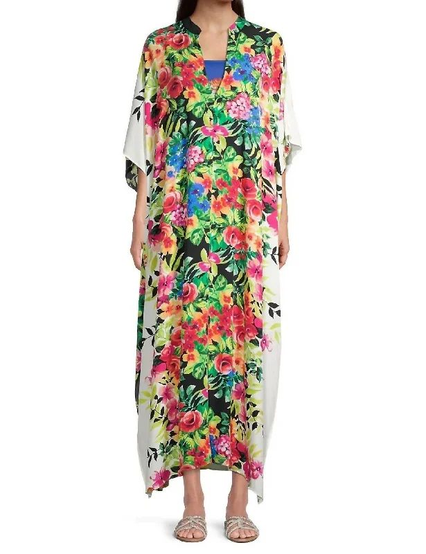 Dana Maxi Kaftan Dress In Multi High-Low Maxi Skirt