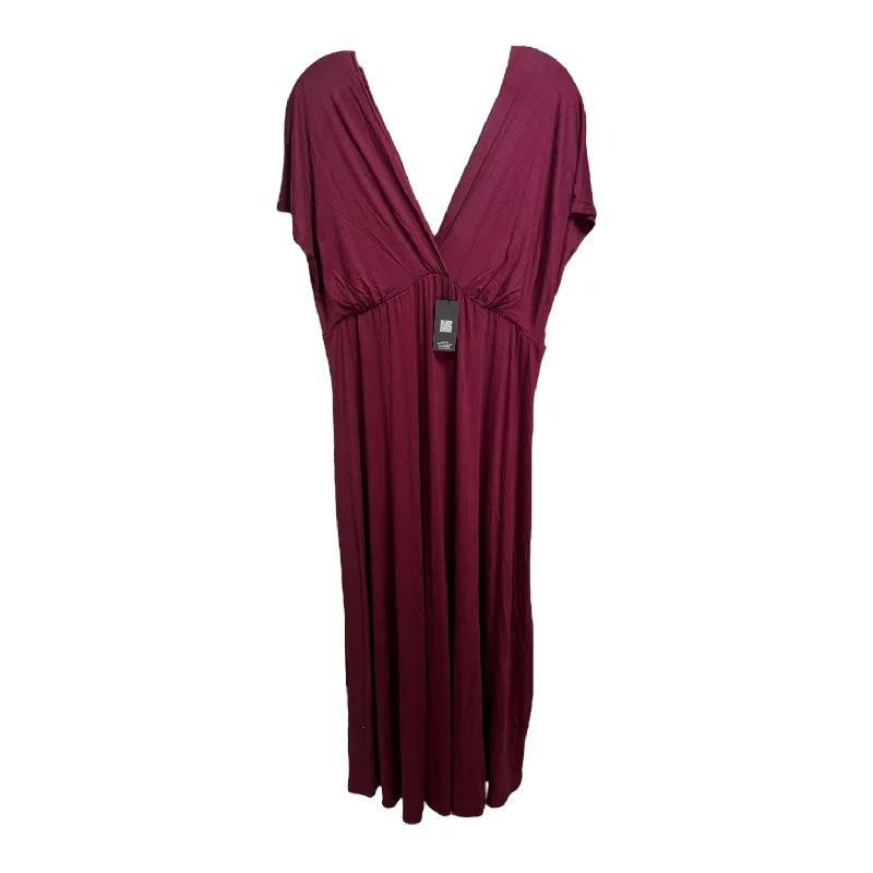 Dress Casual Maxi By 24seven In Maroon, Size: 2x Flowy Maxi Skirt