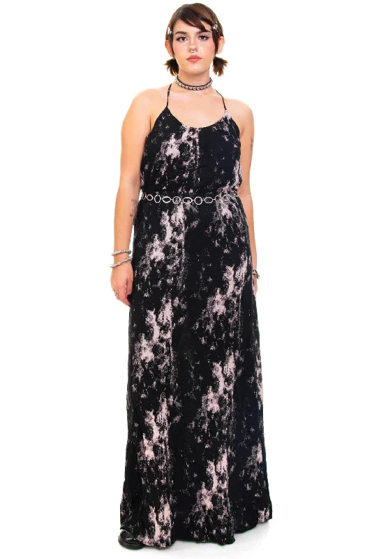 Vintage Y2K Dark Painted Tank Maxi Dress - M/L Maxi Skirt Look