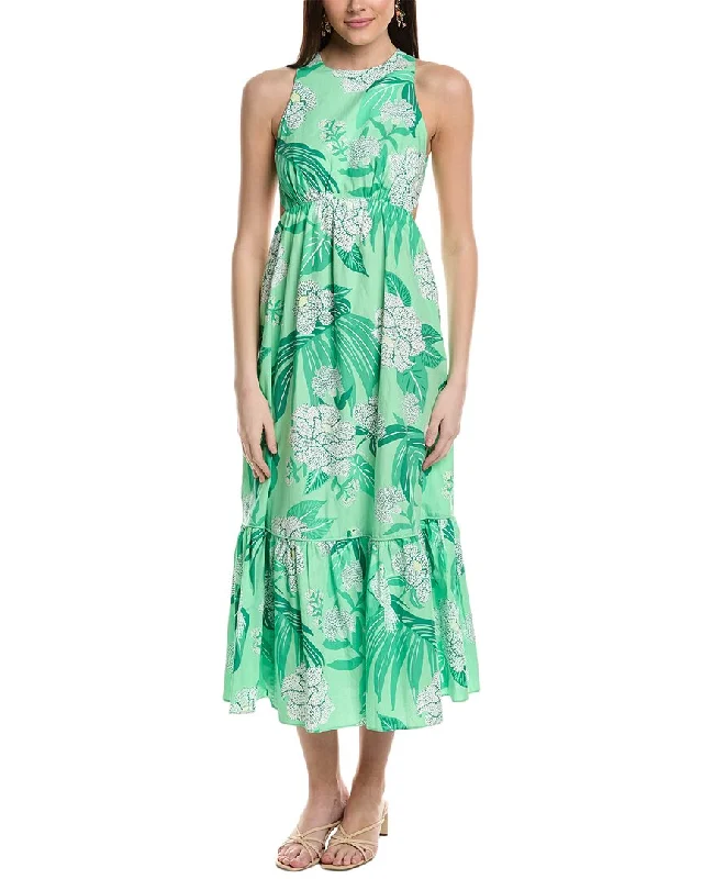 FARM Rio Dewdrop Floral Midi Dress Flowy Midi Skirt