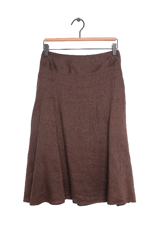 Y2K Linen Midi Skirt Midi Skirt Print